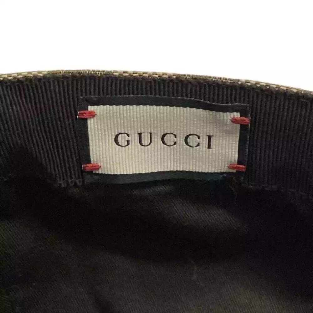 100% Authentic GUCCI Original GG Baseball Cap 200035 Beige Brown Multi Polyester - Picture 9 of 9